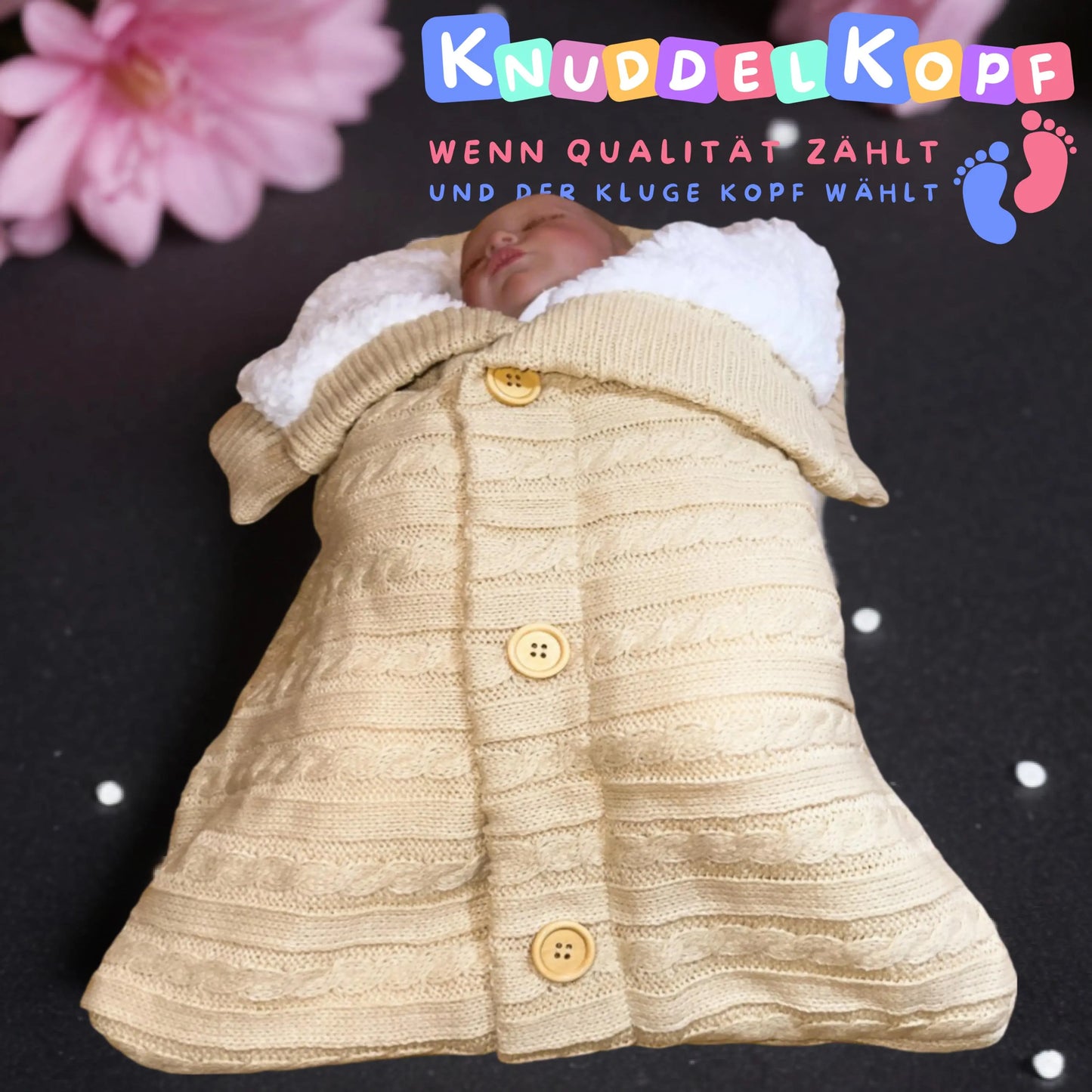 Baby-Schlafsack mit Kinderwagen-Handlauf 2er Set KnuddelKopf