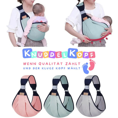 Ergonomische Baby-Schultertrage – Komfortable und sichere Tragehilfe für Babys, mit verstellbaren Gurten und atmungsaktivem Material, ideal für lange Spaziergänge und den täglichen Gebrauch von KnuddelKopf